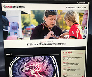 homepage of UGAResearch news website
