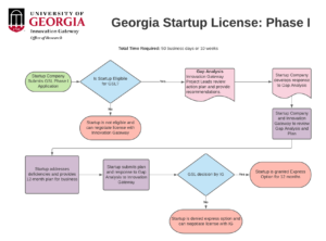 Process flowchart for Georgia Startup License: Phase 1