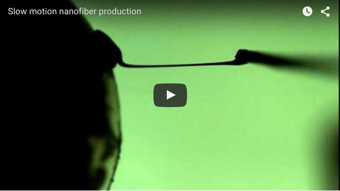 screenshot of nanofiber production video