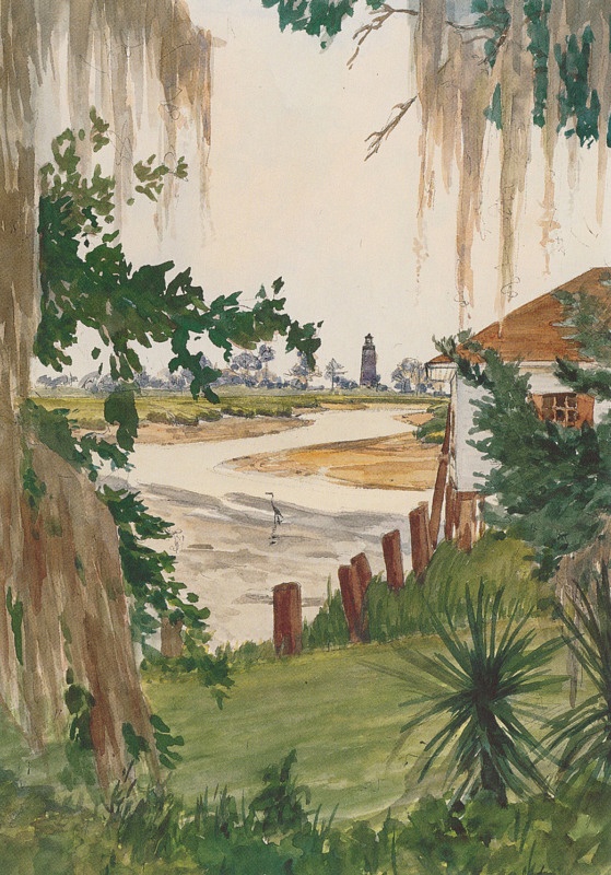A Martha Odum painting of Sapelo Island.