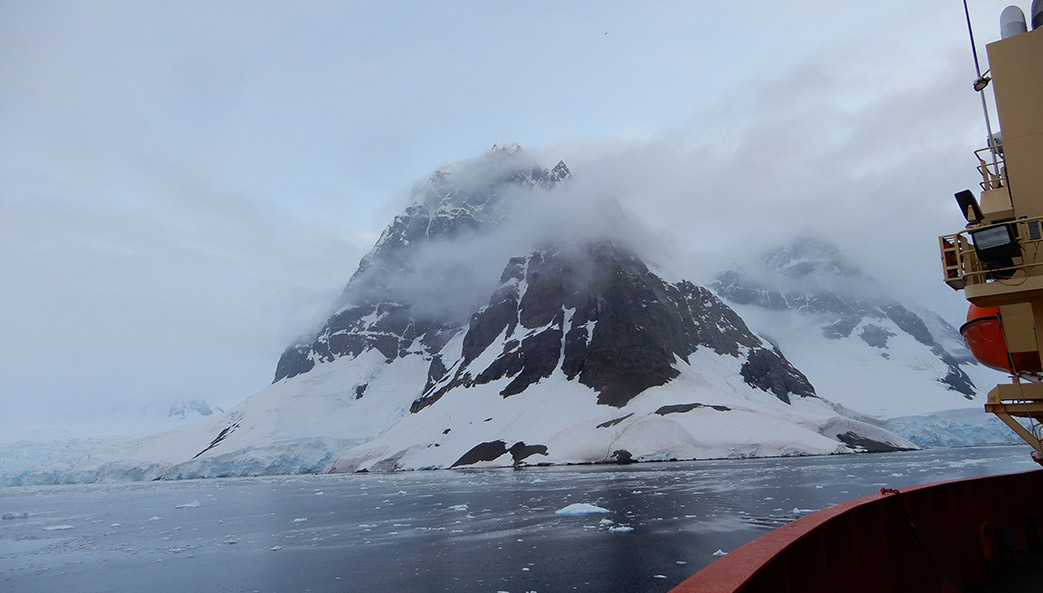 image of Antarctic mountains from the sea