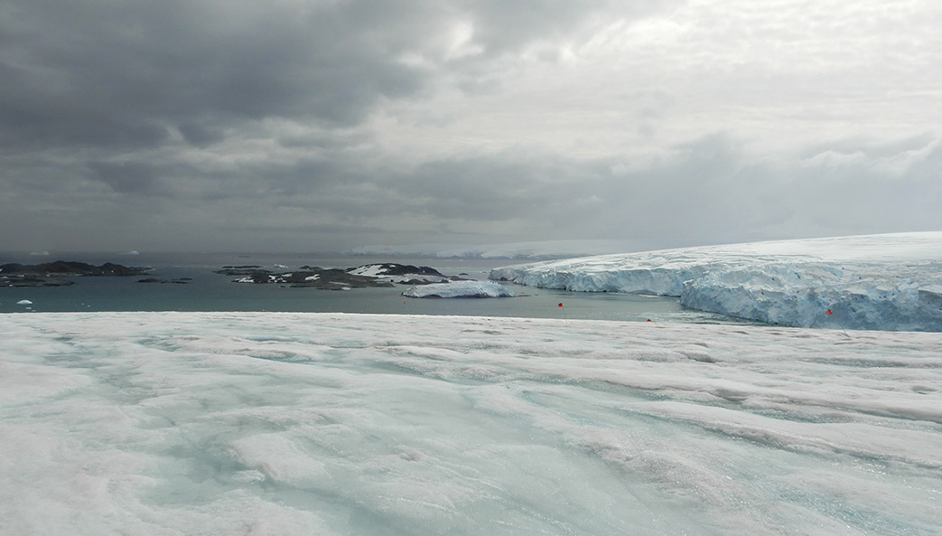 frozen Antarctic landscape