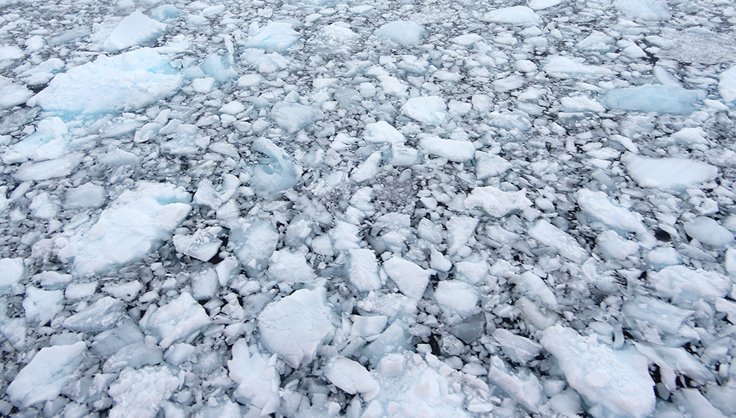chunks of ice in ocean
