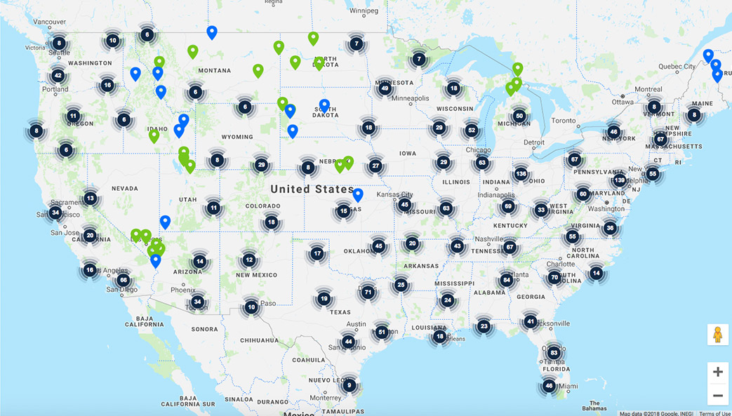 map of crisis pregnancy centers