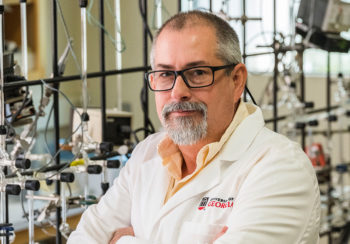 Jeff Speakman in Center for Applied Isotopes Studies lab