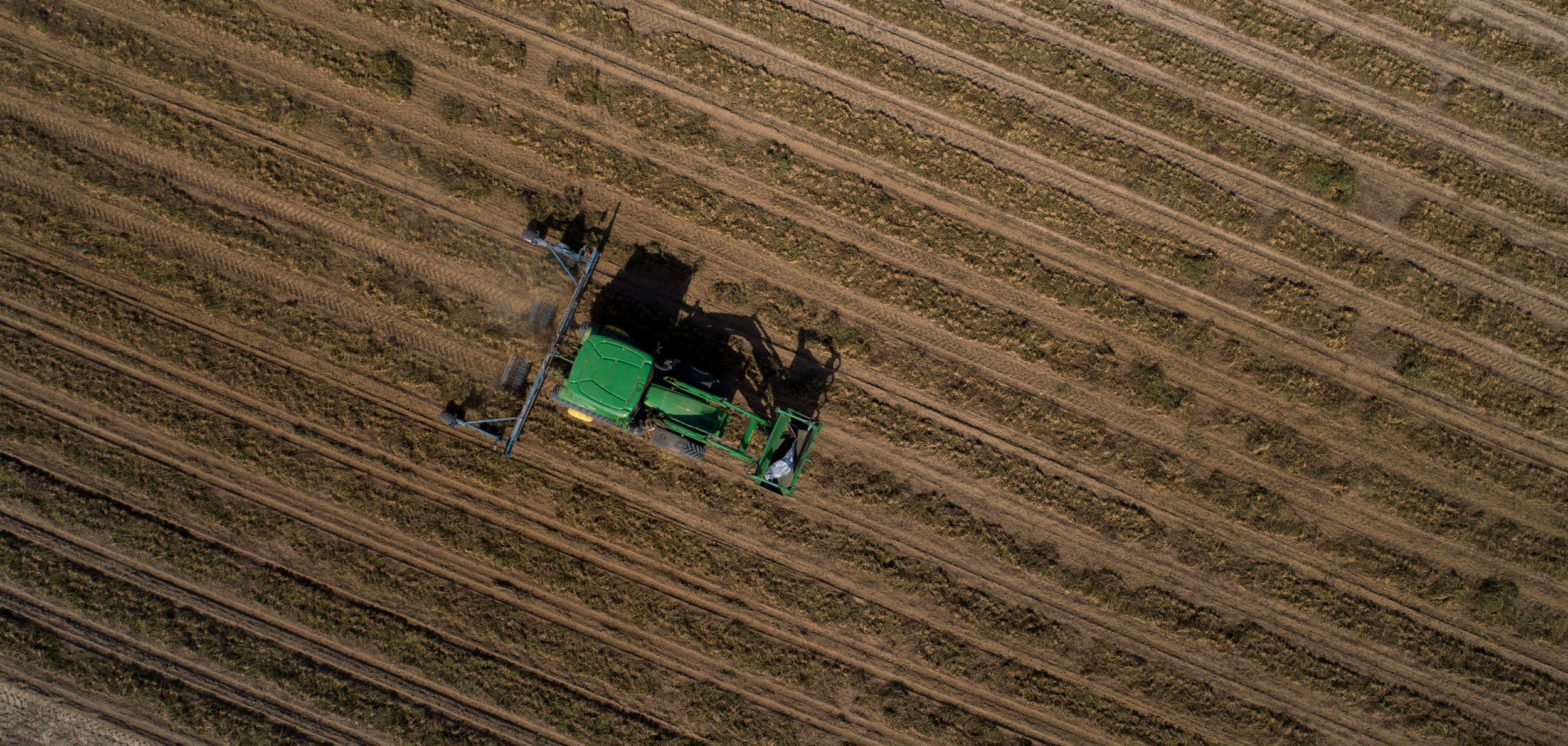 Tractor, aerial view