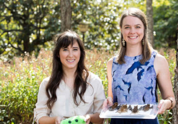 Graduate students Megan Prescott, left, and Kristen Lear.