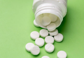 Bottle of aspirin pills