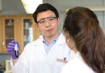 Health & Wellness • Science & Technology Study finds salt nanoparticles are toxic to cancer cells 45 mins agoby Allyson Mann Jin Xie discusses research projects with students in the laboratory.