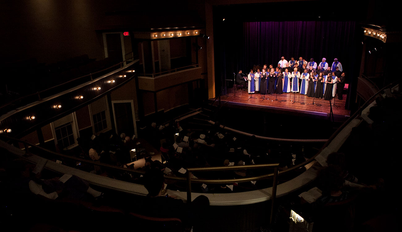 choir on stage at Morton Theater