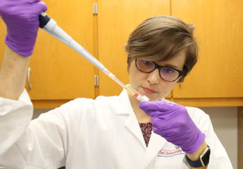 image of student in lab