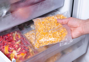 photo of food in freezer