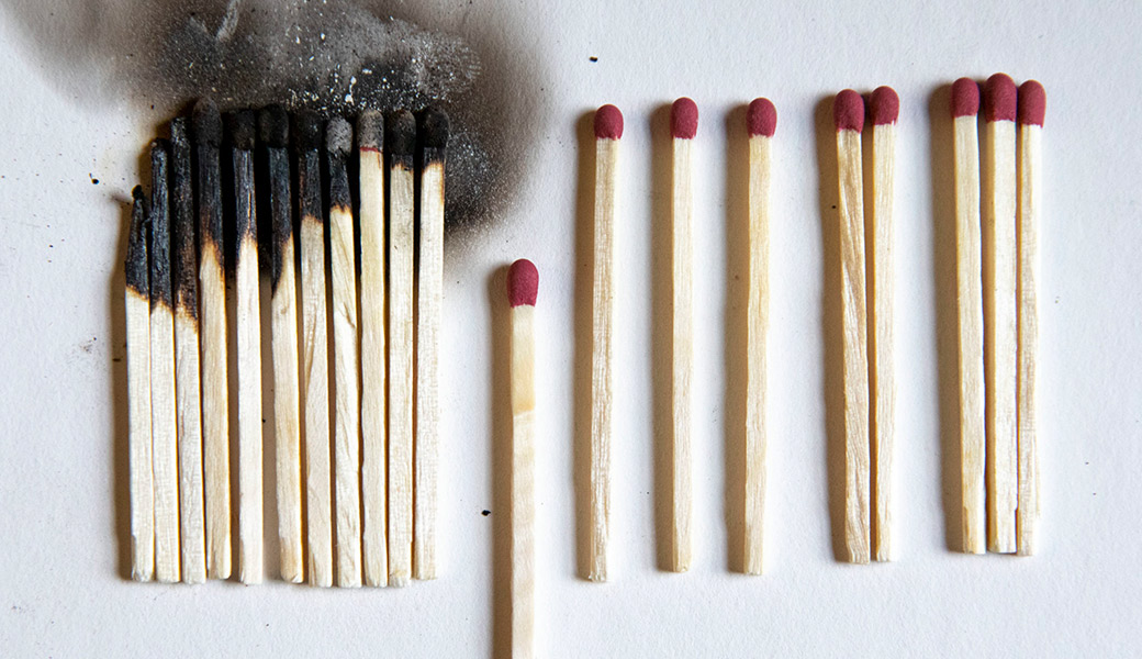 photo of matches burning