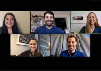 The students who created the COVID-19 Well-being Guide on a Zoom call. (Submitted photo)