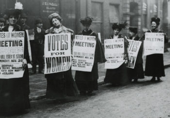 women picketing for right to vote in London