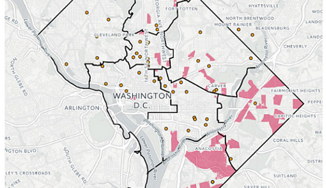 map of Washington D.C. area