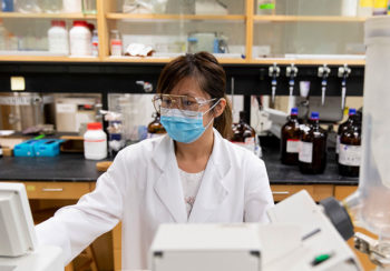 photo of UGA's Mia Ji in a lab