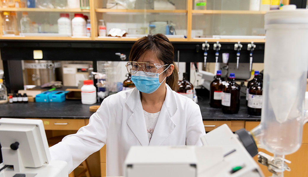 photo of UGA's Mia Ji in a lab