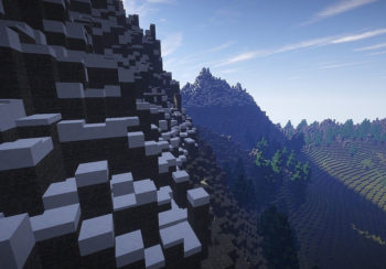 illustration image of Minecraft mountains