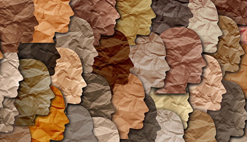 illustration of paper cutouts of faces
