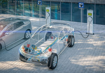 illustration of an electric car