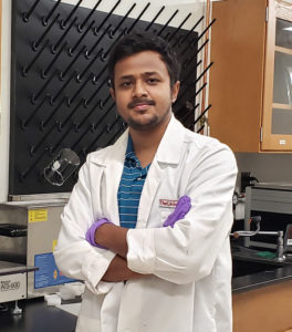 University of Georgia master's student Sikdar Partha in laboratory