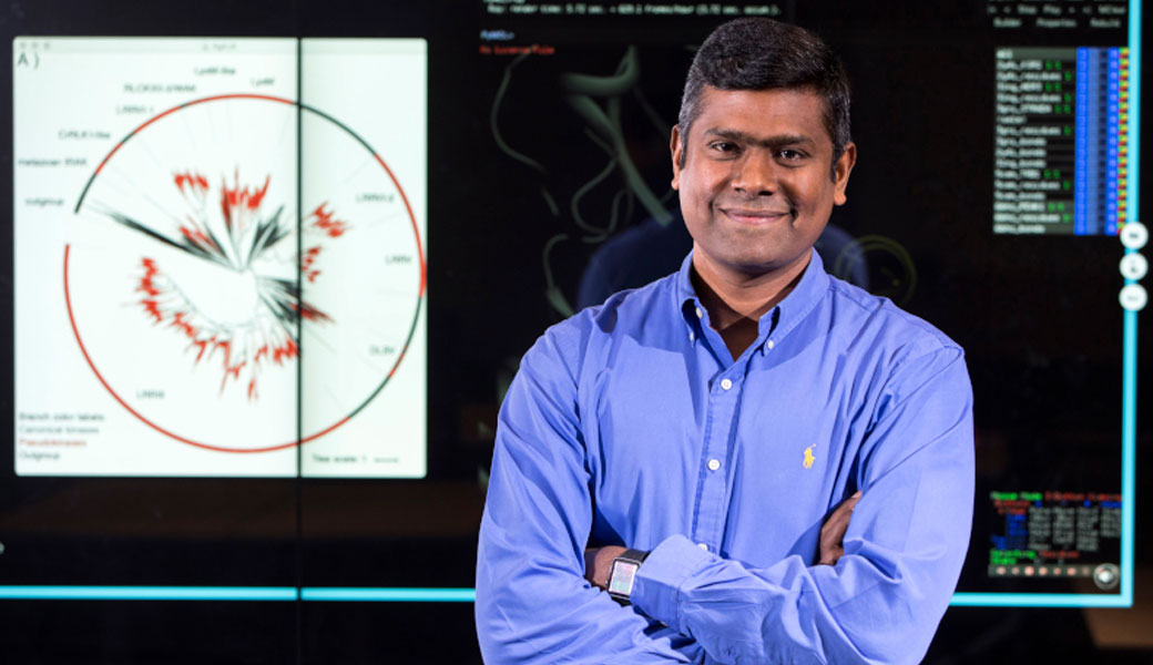 Natarajan Kannan, professor of biochemistry and molecular biology and the Institute of Bioinformatics in the Franklin College of Arts and Sciences. (Photo by Dorothy Kozlowski)