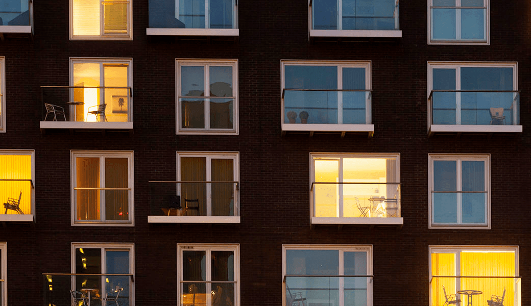 view of apartment windows