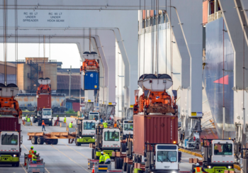 Cargo being loaded at the Georgia Ports Authority’s Garden City Terminal