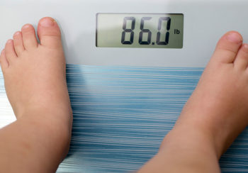Baby's feet on scale