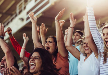 sports fan cheering team