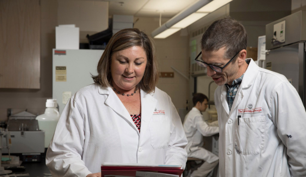 Research conducted by UGA College of Veterinary Medicine Professor Holly Sellers has led to 20 license agreements, five U.S. patents and four vaccines that support the poultry industry. (Photo by Peter Frey/UGA)