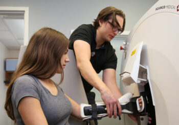 Using a medical device to study bone density in an arm