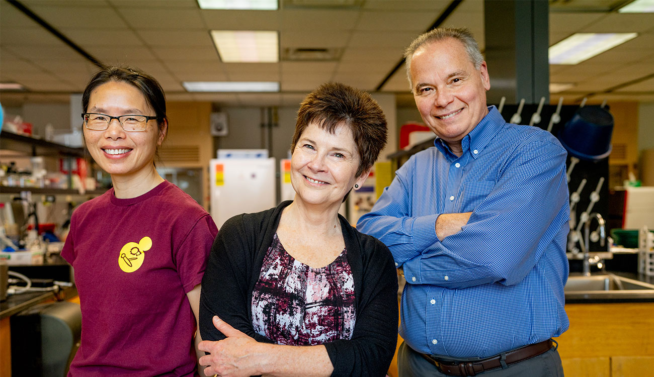 UGA Researchers Xiarong Lin, Michelle Momany and Aaron Mitchell