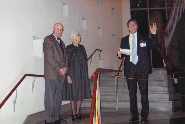 Tom Mapp, Martha Daura and Giancarlo Fiorenza (the first Pierre Daura Curator of European Art), announcing the establishment of the Pierre Daura Center