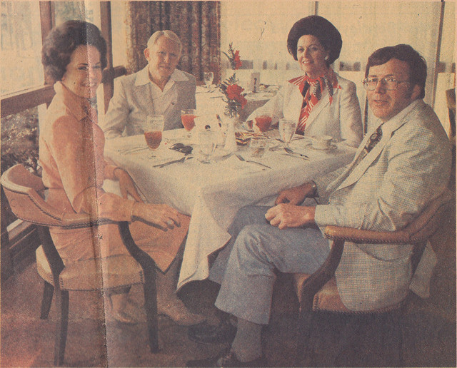 1978 - Friends of the Georgia Museum of Art M. Smith Griffith, Bill Paul, Edda Agee, and Mel Fuller, founding members of the Friends. Photo by Karekin Goekjian for the October 29, 1978, Family Focus section of the Athens Banner-Herald.