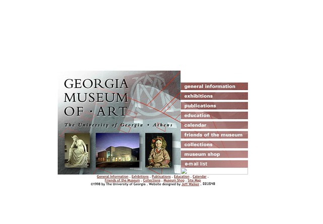 The museum's first website, courtesy of the Internet Wayback Machine