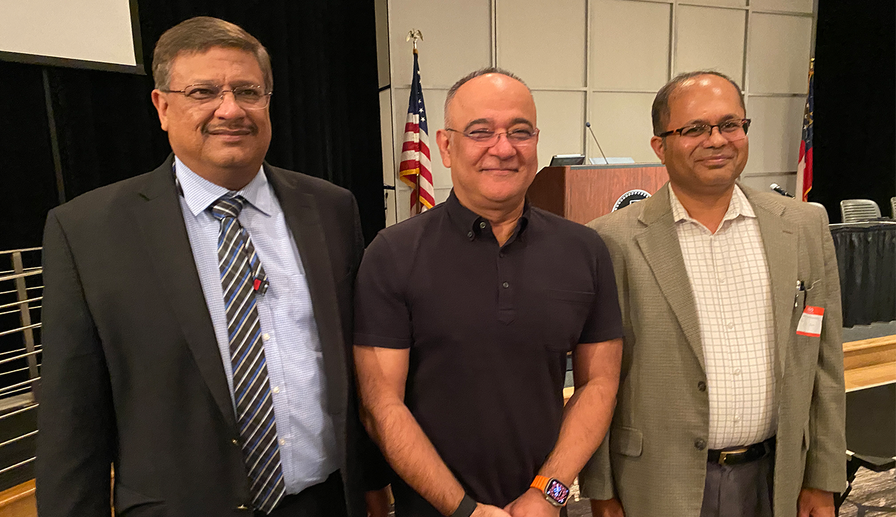 From left: SOC Director Gagan Agrawal; Research Day keynote speaker and GT College of Computing Professor Irfan Essa; and SOC Associate Director Lakshmish Ramaswamy.