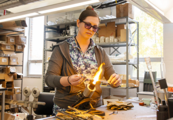 Georgia Impact • Science & Technology Glass Act February 23, 2024by Leigh Hataway Annalee Pickett, manager of UGA's Scientific Glass Blowing Shop, provides a variety of glassware ranging from flasks and beakers to combustion tubes, for UGA researchers and community members. (Photo by Elisa Fontanillas)