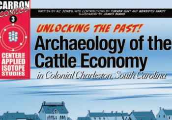 A comic book titled "Unlocking the Past! Archaeology of the Cattle Economy."