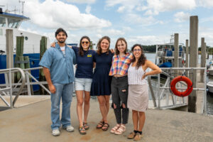Natalie Cohen (right) is pictured with members of her lab (from left to right) Felipe Quintana, Mallory Mintz, Claire Cook, and Lucy Quirk.