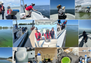 A collage of images from these efforts as the team collects data from waterbodies.