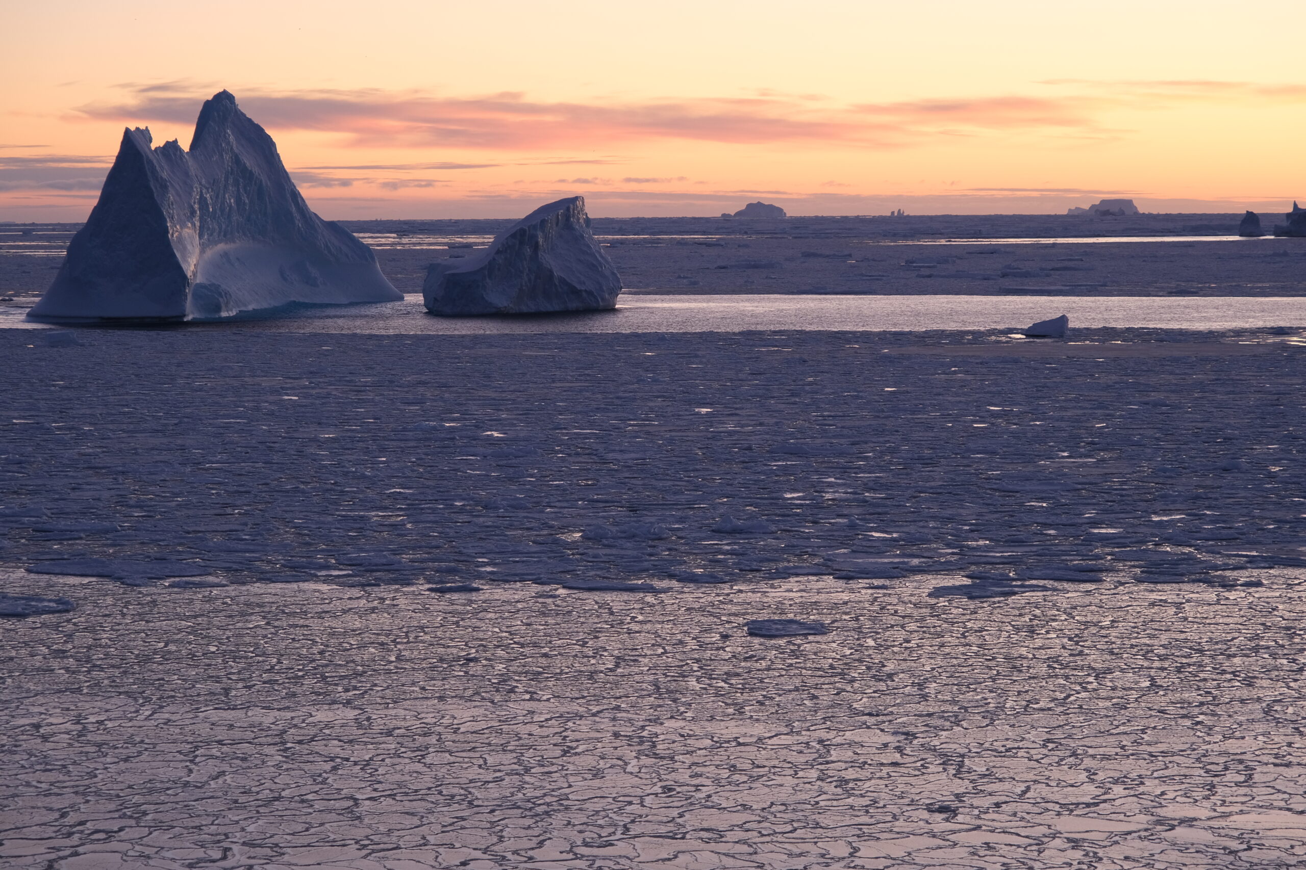 Sunset over the ice