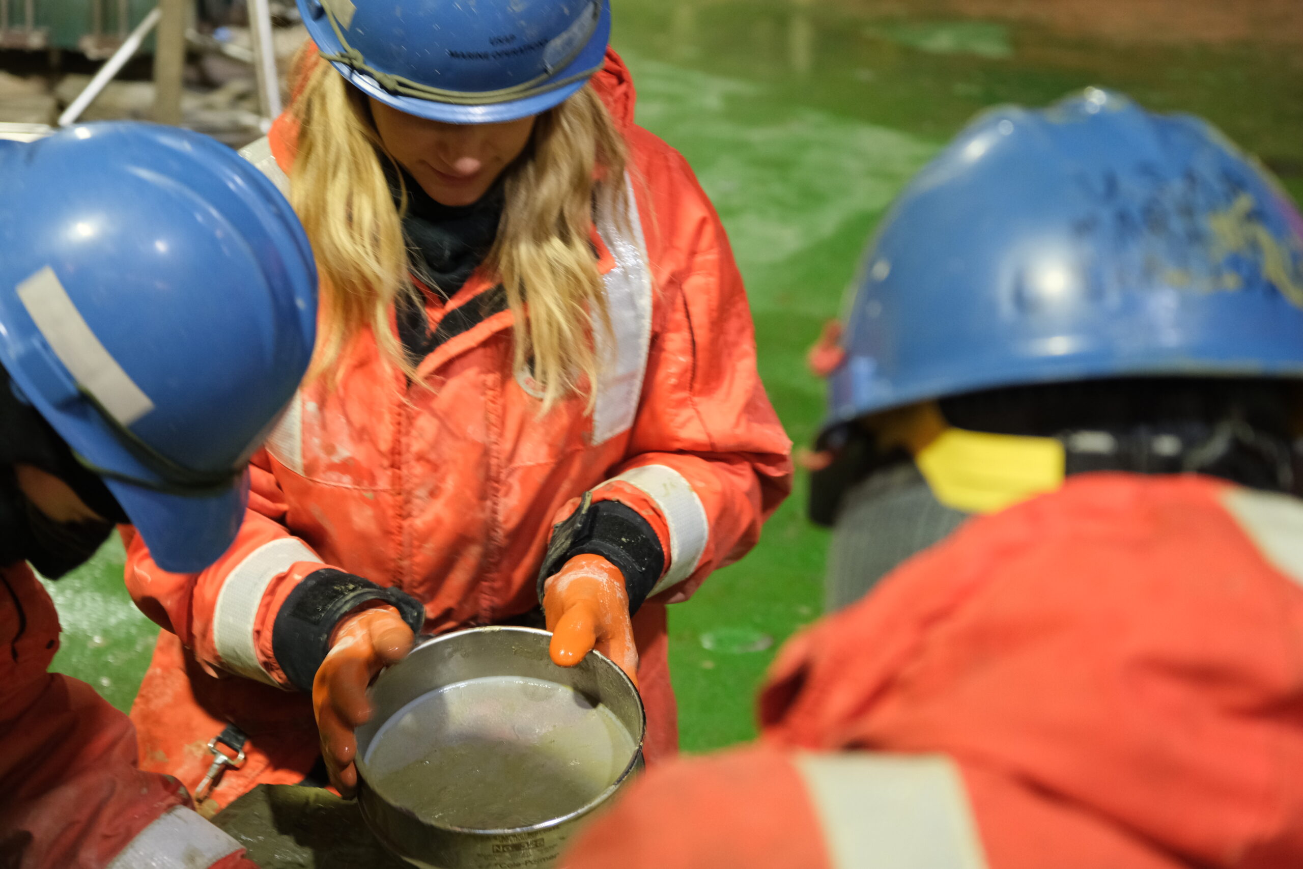 Researchers examine samples