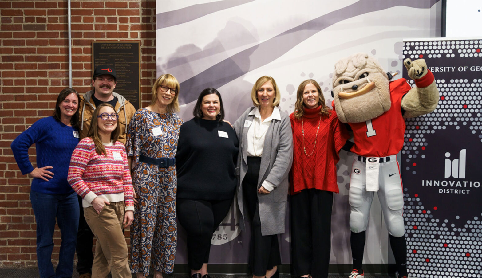 Innovation Bootcamp alumni came together to give back to their fellow alumni at Innovation Gateway’s latest Reboot event. (Pictured from left: Allyson Hester, Jonathan Woods, Millie Finch, Sarah Covert, Allie Cox, Diane Kirkwood, Kara Fresk, and Hairy Dawg)