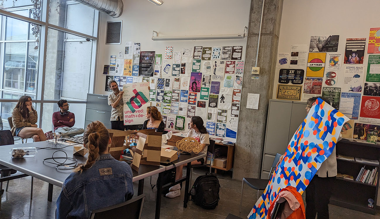 Professor Dave Gay and Associate Professor Moon Jang lead a math and design interest session at the UGA Arts Collaborative.