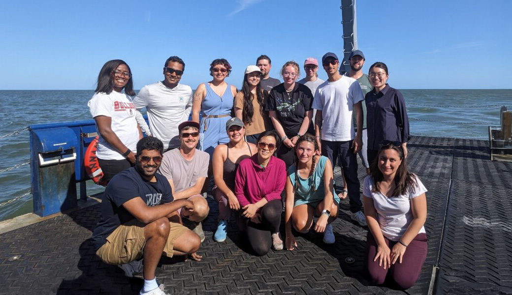 Members of the Rivero-Calle Lab invited a group of 10 USG scientists aboard the Savannah. (Photos submitted by Sara Rivero-Calle, pictured here in the bottom right.)