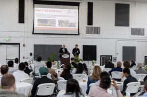 CAES Dean Nick Place presents alongside Grand Farm Ecosystems Director Andrew Jason at IIPA's 2nd Integrative Precision Agriculture Conference. Place and Jason discussed the unique research and innovation opportunities at the new UGA Grand Farm.