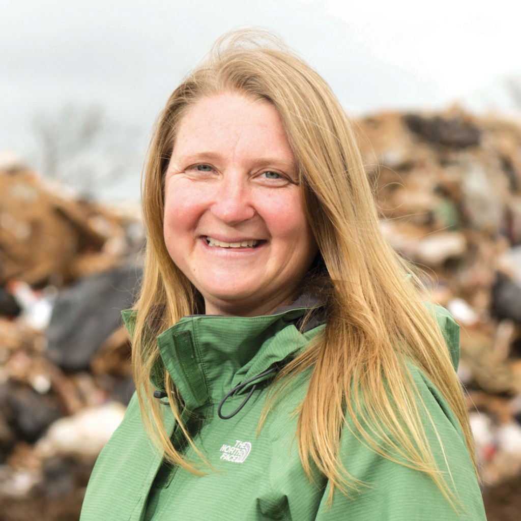 UGA researcher at landfill