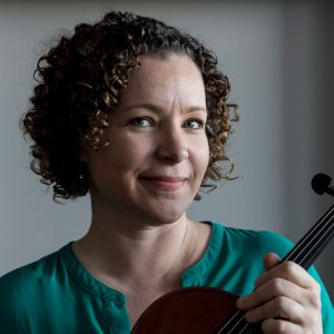 Portrait of Maggie Snyder with viola